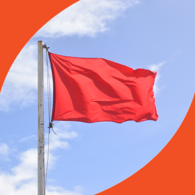 red flag on flagpole