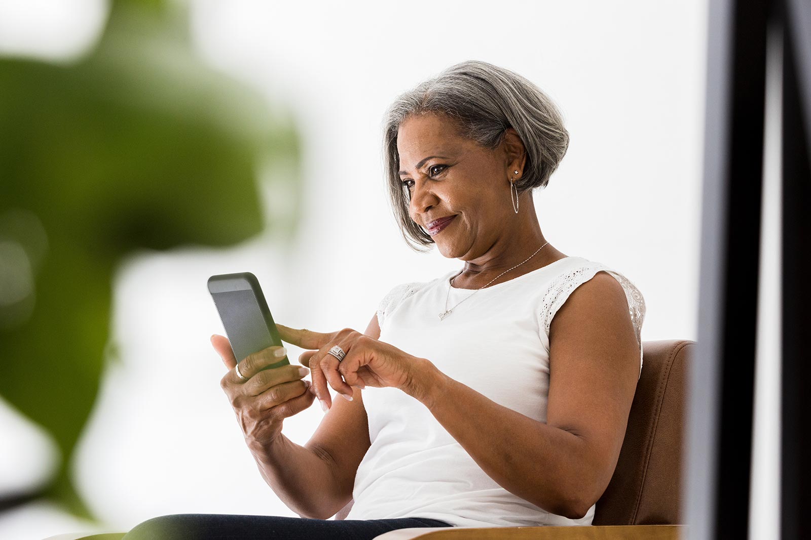 Woman looking at phone
